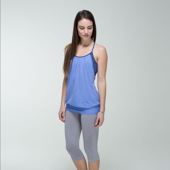 Lululemon No Limits Tank Top Lullaby Wee Are From Space Cadet Blue Size 4 - Picture 6 of 14